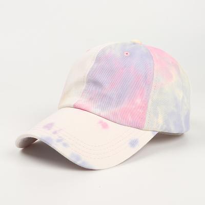 China JOINT Wholesale Custom Adjustable Tie Dye Printed Embroidery Cotton Camouflage 6 Panel Baseball Cap Sports Hat for sale