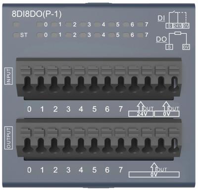 China Integrierte I/O 8di8do-Kommunikations-Eingangs-Ausgangsmodule in der PLC-Serie Decowell RS zu verkaufen