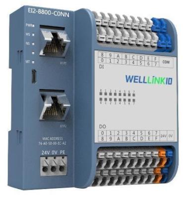 中国 デコウェル イーサネット/IP I/O モジュール EI2-8800-C0NN 入力 両方向出力 NPN IP20 PLC の保護 販売のため