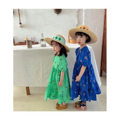 China Casual New Arrival Summer Children's Clothing Luxury Girls Dresses Short Sleeve Sweet Girls Skirt for sale