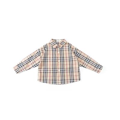 China Breathable Factory Directly Sell Fashion Unisex Boys Clothing Plaid Printed Long Sleeve Shirt for sale