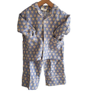 China Thermal Children's  Pajama SetSpring Autumn Cotton Frosted Home Wear Clothing Set for sale