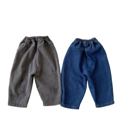 China Breathable Winter new children's clothing for girls pants kids boys pants children trousers warm velvet jeans for sale