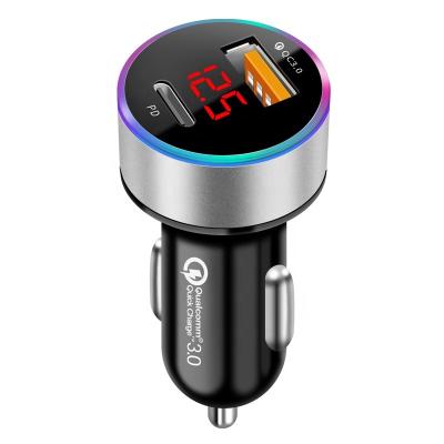 China Cellphone/PD Ipad/Camera/PDA/MP3 2 USB QC3.0 Fast Charging Car Adapter Left Charger Type Dual C Car Charger For Iphone For Samsung for sale