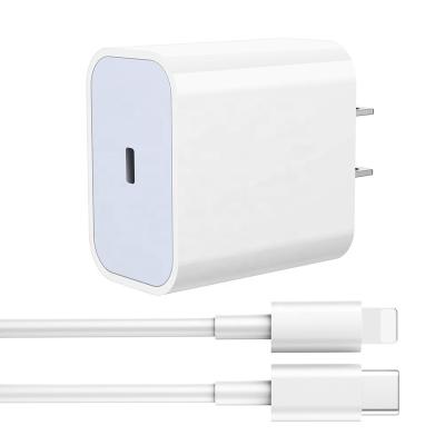 China 18W 20W PD Fast Wall USB Kits Travel Quick Charger QC 3.0 Charger Adapter Type C Fast Charger For iPhone USB C PD Power Charger With Cable for sale