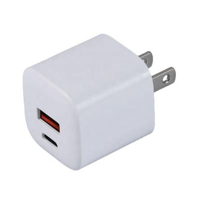 China 20W Fast Charger 2 Ports 20W USB C Palladium USA Plug Fast Charger Adapter 3.0 PD+QC Wall Charger For Apple For Iphone 12/13 for sale