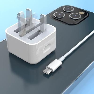 China Wholesale Original 1:1 Quick Charger 20W Wall Charger UK PD 20W USB Type C Quick Charger Adapter 20 Watt Fast Charger With Cable For Iphone/Huawei for sale