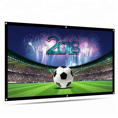 China 120 Inch 16:9 Single Wall Mounted Polyester Projector Wall Mounted Portable Foldable Projector Screen for Home and Outdoor Cinema for sale