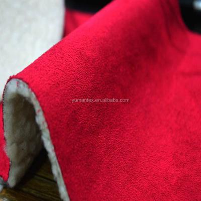 China Free Sample Shrink-Resistant Polyester Sherpa Suede Fabric For Winter Jacket for sale