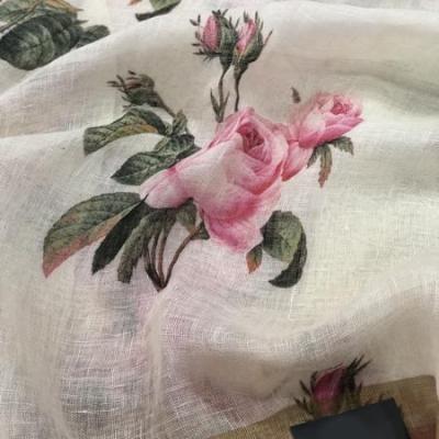 China Anti-Static Colorful Pattern Digital Printing 100% Pure Linen Fabric For Pillow for sale