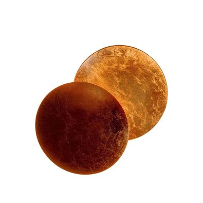 China Modern Simple Brighting Style Round Moon Shape Adjustable Gold Color Bedroom Stairs LED Wall Lights For Home for sale