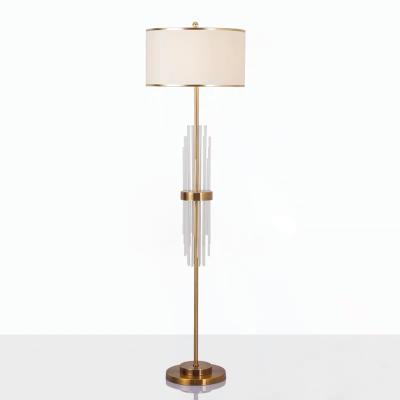 China New Arrival Floor Lamp Shade Standing Indoor Decoration Standing Crystal Modern Metal Floor Lamp Gold Color For Living Room for sale