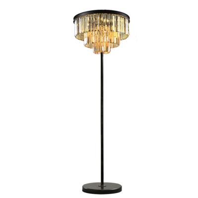 China Floor lampshade new design standing floor lamp shade Nordic Standing Crystal Floor Lamps Luxury Modern 20W living room restaurant hotel for sale