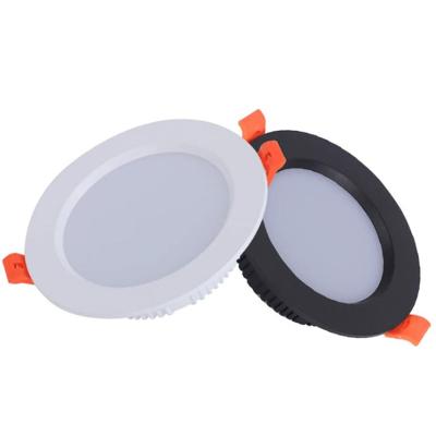 China Commercial Lighting Black White Home Office Energy Saving 3W 5W 7W 12W 18W Round Shape LED Panel Recessed Downlight for sale