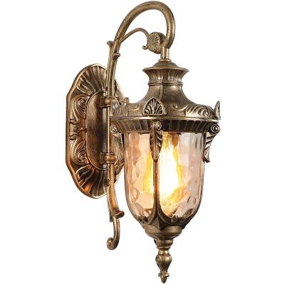 China Garden Light Retro Bronze Wall Lamp Outdoor Outdoor Garden Light Outside Porch LED Outdoor Wall Lights For Gadern Yard Decoration for sale