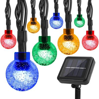 China 50 LED Solar Power 24Ft Eco-friendly Outdoor Waterproof Multicolor Crystal Ball Christmas String Lights For Garden Patio Decoration for sale