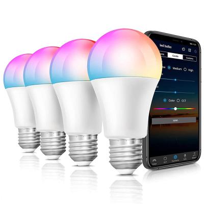 China Amazon Alexa Google Home IFTTT 9W E27 WiFi Remote Control Voice Music Dimmable Color Changing Smart LED Light Bulbs Works with Alexa and Google Home for sale