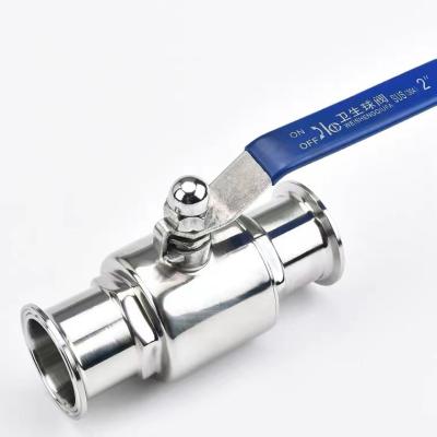 China Food Grade Tri Flange Ferrule Manual One Way Ball Valve 304 316 Tri Flange General Sanitary Stainless Steel Sanitary for sale