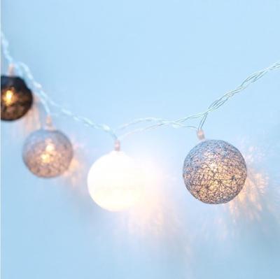 China Colorful Cotton Ball LED Colorful Round Cotton Ball Lamp String Light Holiday Light Bedroom Decoration Ball Lamp Lantern String Small for sale