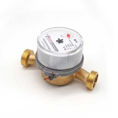 China Dry drial 1/2 Russia single jet water meter mini water flowmeter class B brass water meter for Household Residential factory price for sale