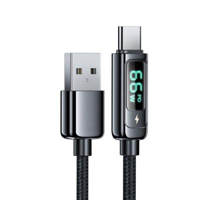 China High Quality Video Game Player USB 3.0 A Male To Type C LED Display Huawei Samsung Android Super Fast Data Charging Fast Charger Cable for sale