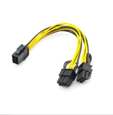 China High Speed ​​Data Transfer 8 Pin To Double 8 Pin Power Cable Power Converter Cable For Graphics GPU PCIE PCI-E VGA Video Card Splitter Hub Power Cable for sale