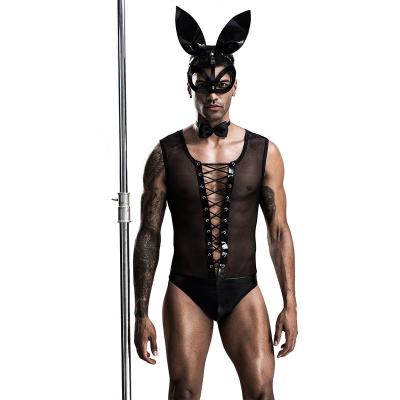 China 100% Polyester Stain Men Underwear Sexy Nightclub Performance One Piece Gay Uniform Lingerie for sale