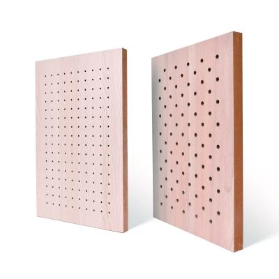 China Round Hole Structure Acoustic Perforated Wood Panels 2400mm 0.9NRC CE FSC for sale