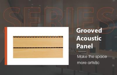 China Grooved  Wooden Acoustic Panels Interior Conference Hall Wood Wall Paneling  Sound Absorption for sale