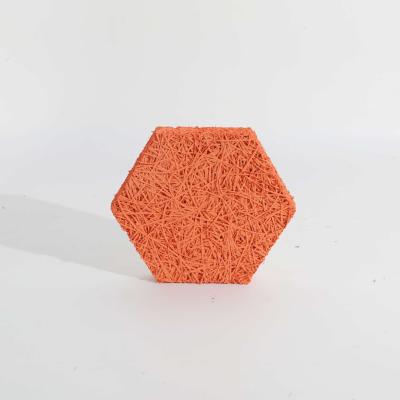 China Alta resistência ao impacto Painéis de parede acústicos de lã de madeira de forma hexagonal para decoração de hotel à venda