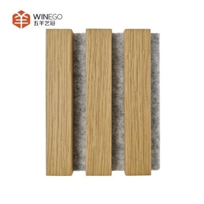 China Modern Luxurious Wood Slat Acoustic Panel Elegant Veneer Finish For Studio for sale