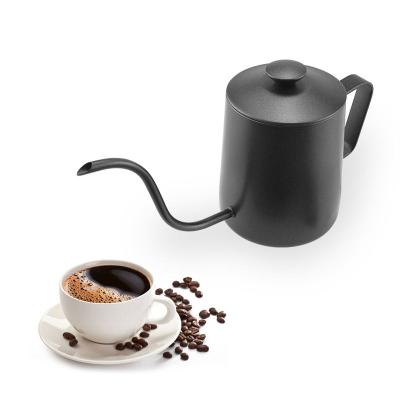 China Stocked Camping 600ML Gooseneck Brew Espresso Coffee Drip Pot 304 Stainless Steel Spill Over Coffee Kettle for sale