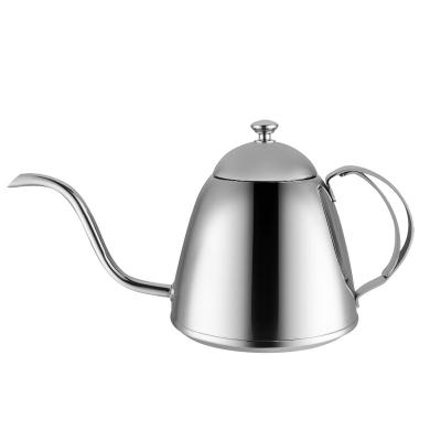 China QZQ Viable Custom Narrow Espresso Coffee Drip Pot Mirror Stainless Steel Spout Coffee Gooseneck Kettle for sale