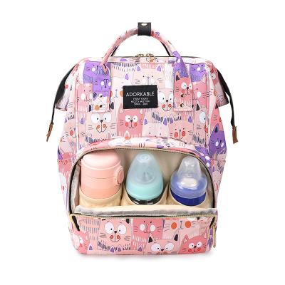 China New Multifunctional Waterproof Mom Travel Backpack Printing Waterproof Diaper Bags Backpack Fashion Mommy Bag for sale