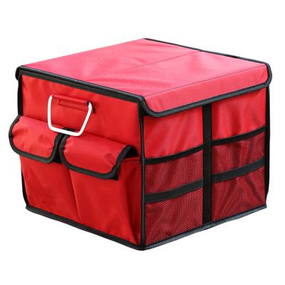 China High Quality Collapsible Folding Car Trunk Storage Box Oxford Cloth Car Seat Organizer With Lid Car Trunk Organizer for sale