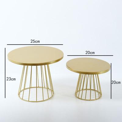 China European Pastry Tray Display Metal New Style Wedding Fruit Tea Racks 2PCS Viable Cake Stand For Cakes for sale