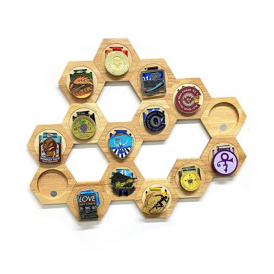 China Viable Creative Splicing Hot Sale Honeycomb Combination Medal Display Rack Christmas Gifts for sale