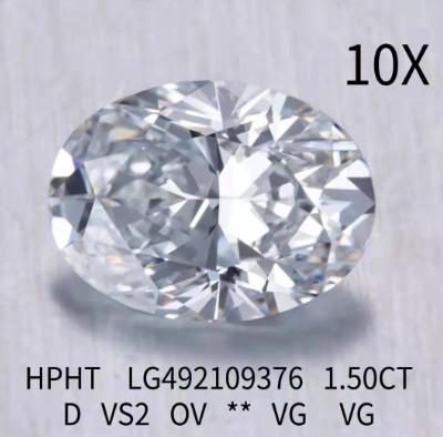 China 1Diamante de laboratorio de 5 quilates ovalado HPHT EX Corte D VS2 Diamante en venta