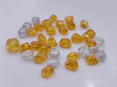 China 0.5-11ct HPHT gran tamaño amarillo diamante en bruto sin cortar piedra de diamante en bruto en venta