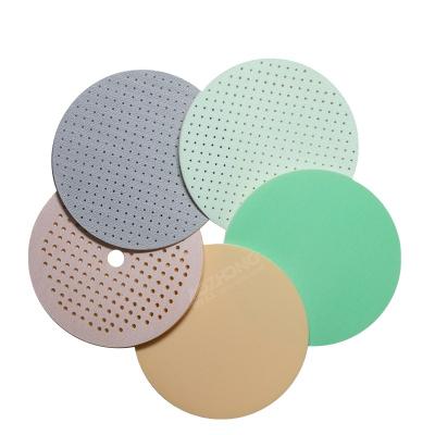 China Sand Paper For 6 Inch Colored Alumina Automotive Wet And Dry Sanding Paper Hook And Loop Around Disc 150mm Sanding Sticker For Car Wood Sanding for sale