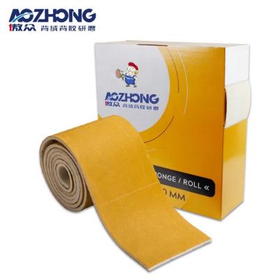 China Factory Direct Selling Good Sponge Roll Aluminum Oxide Grit Sanding Sponge Roll For Furniture Polish Yellow Sand Polish for sale