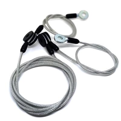 China PVC beschichtete transparente Stahlhebegurte Lanyard Cable Tether Safety Strap zu verkaufen