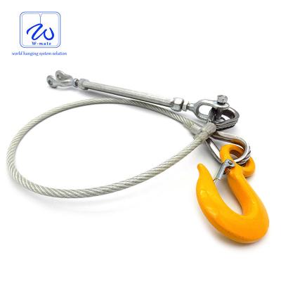 China Cable de acero resistente de la alta emergencia de la fuerza que remolca la honda de la cuerda de acero con el gancho inoxidable en venta