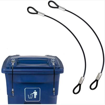 China Vinyl Coated Stainless Steel Wire Rope Trash Can Lid Lock Metal Universal Lid Lock For Outdoor Garbage Cans en venta