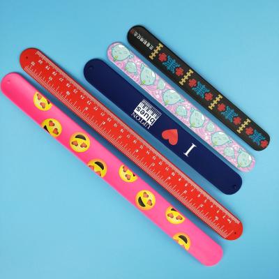 China Other 2022 Hot Sale Free Samples Custom Logo Text No Minimum Silicone Slap Wristband for sale