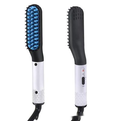 China Hot Electric Men's Beard Comb Heated Beard Straightener Ionic Fast Straightening Brush High Quality Private Label Beard Heat Heat Comb Straightener Brush for Men for sale