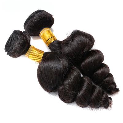 China Loose Wave Bundles With Closure Loose Wave Brazilian Hair 100% Virgin Hair Bundles With Lace Closure Free Part Hair Extensions for sale