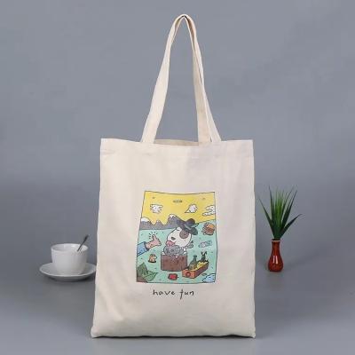 China Logo Size Printed Eco Friendly Custom Made Recyclable Recycled Bulk Organic Grocery Tote Bag Reusable Plain Calico Cotton Canvas Large for sale