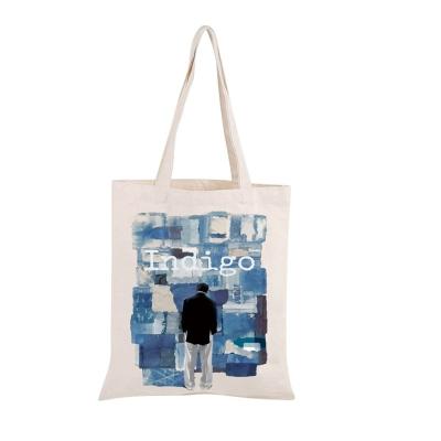 China Wholesale Recyclable Promotional Begie / Natural Color Cotton Canvas Shopping Bag Custom Canvas Tote Bag for sale