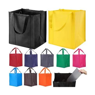 China Custom Woven Fabric Eco-Friendly Carry Tote Bag Grocery Shopping Bags Eco Logo Printed Reusable Extra-Wide Non for sale